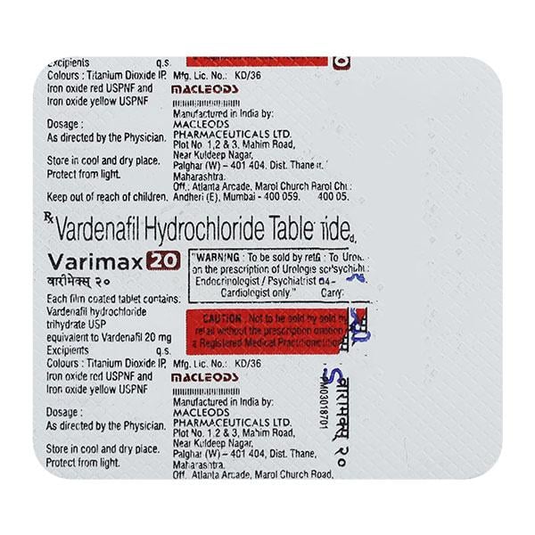 VARIMAX 20mg Tablet 4's