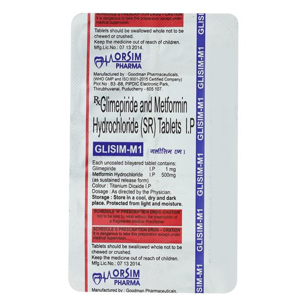 GLISIM M 1mg Tablet 10's