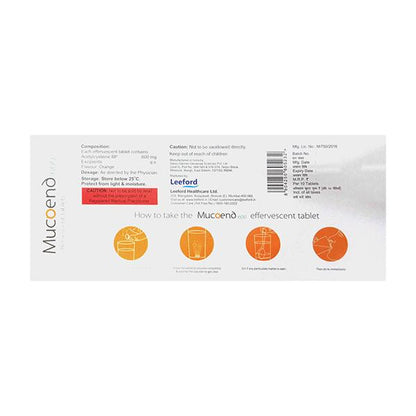 MUCOEND 600 Sugar Free Orange Flavour Effervescent Tablet 10's