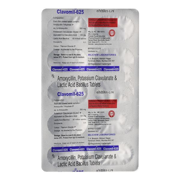 CLAVOMIL 625 Tablet 10's