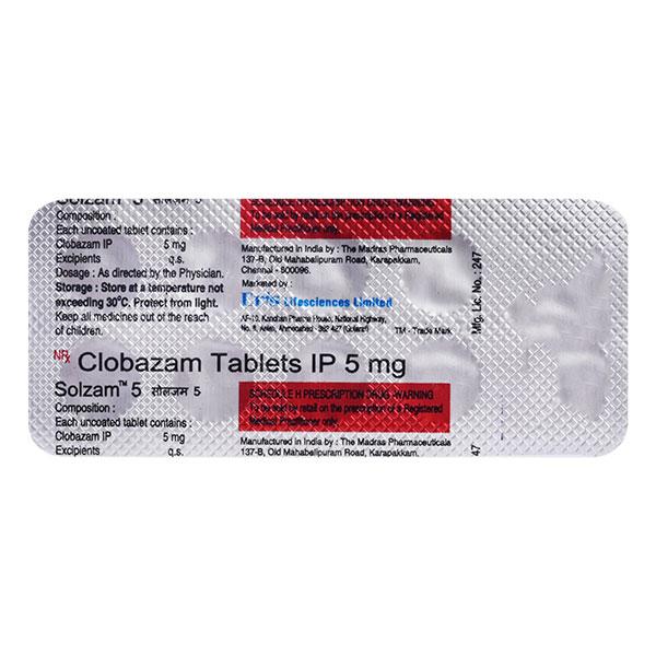 Solzam 5mg Tablet 10'S