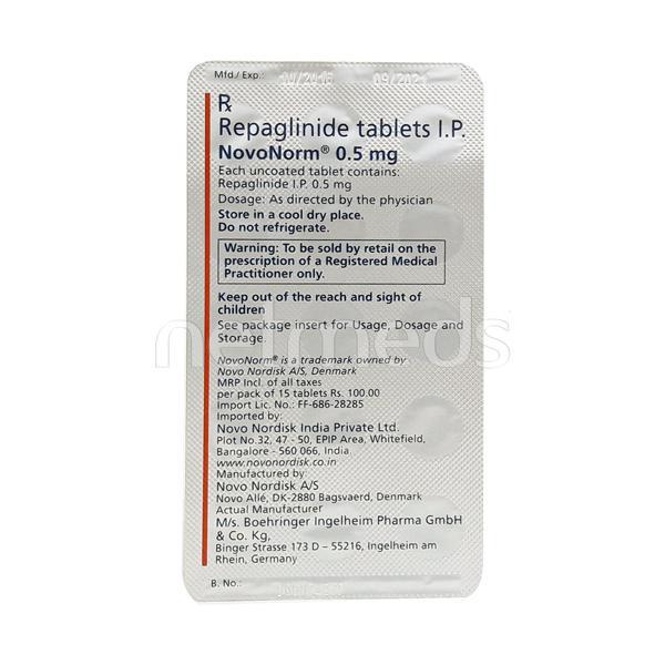 Novonorm 0.5mg Tablet 15'S