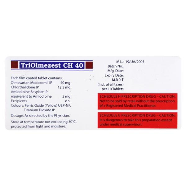 TRIOLMEZEST CH 40mg Tablet 10's