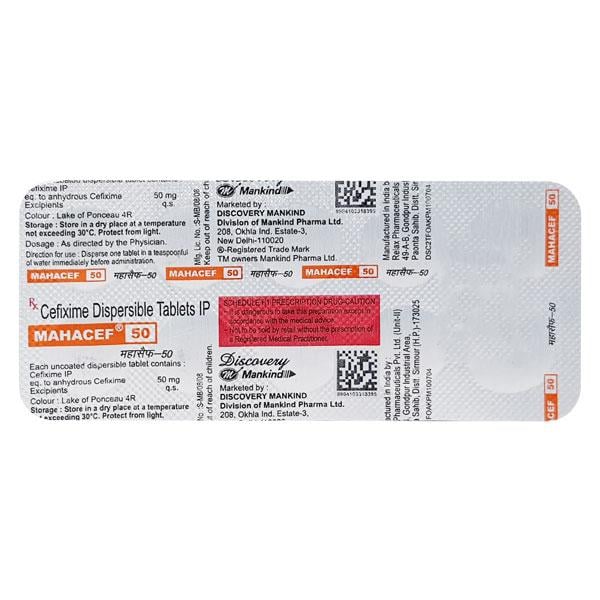 Mahacef 50mg Tablet 10'S