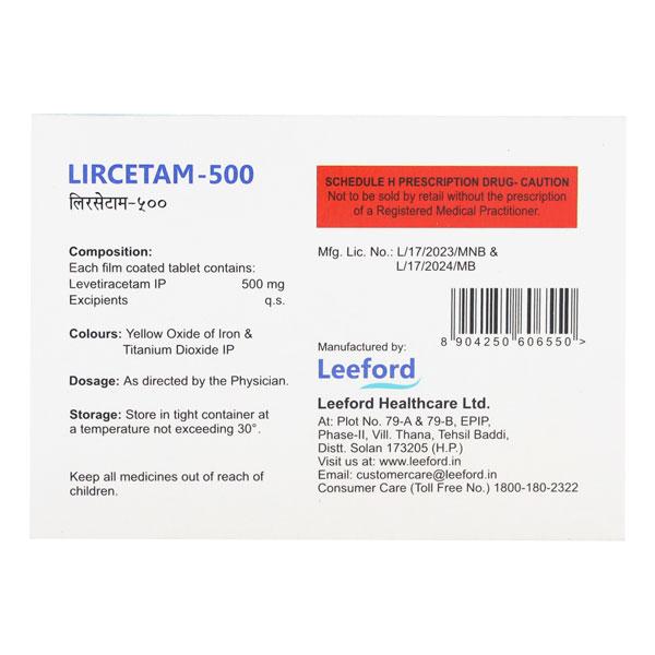 Lircetam 500mg Tablet 10'S