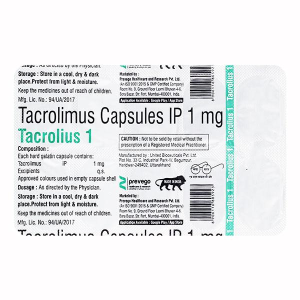 TACROLIUS 1 Capsule 10's