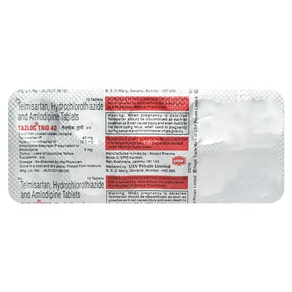 Tazloc Trio 40mg Tablet 10'S