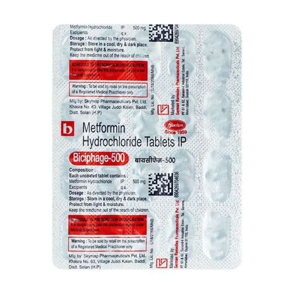 Biciphage 500Mg Tablet 20's