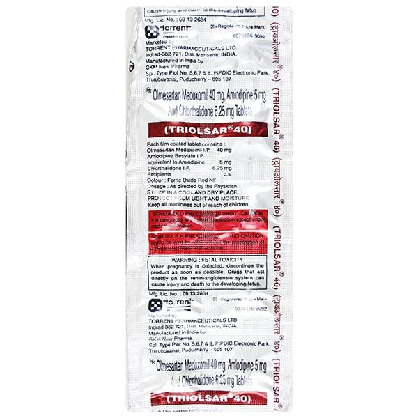 Triolsar 40mg Tablet 10'S