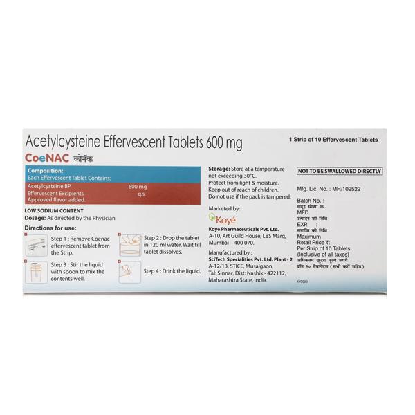 CoeNAC Sugar Free Orange Flavor Effervescent Tablet 10'S