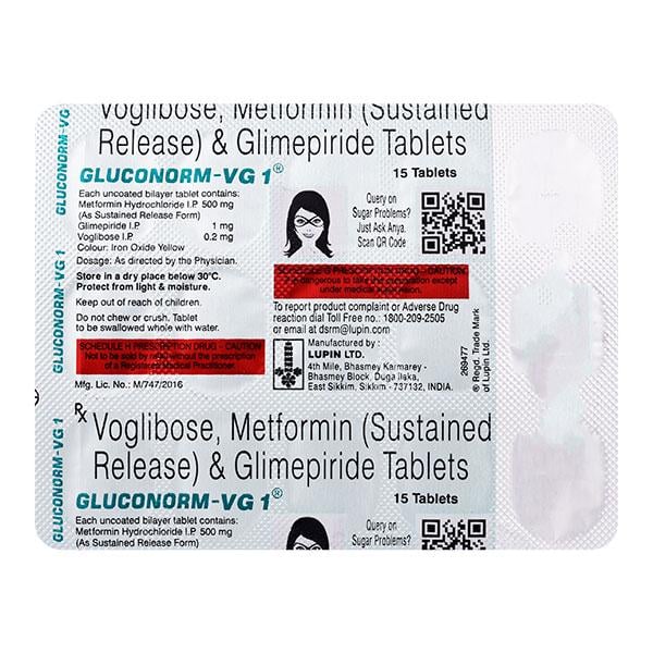 Gluconorm VG 1mg Tablet 15'S