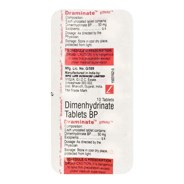 Draminate 50mg Tablet 10'S