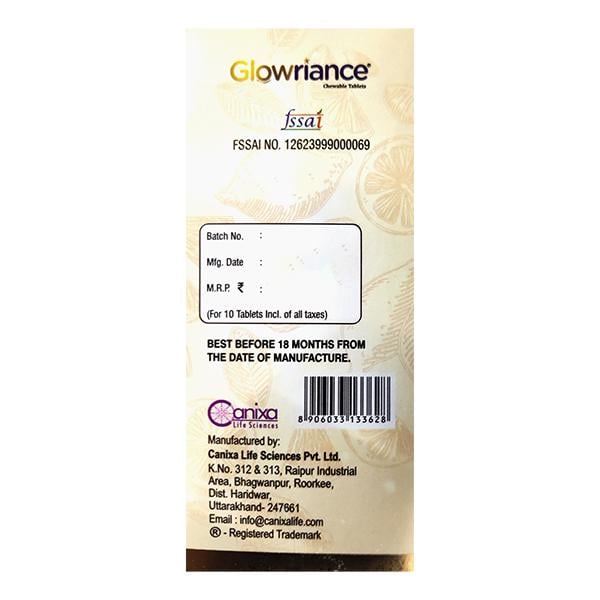 GLOWRIANCE SUGAR FREE ORANGE FLAVOUR Chewable Tablet 10's