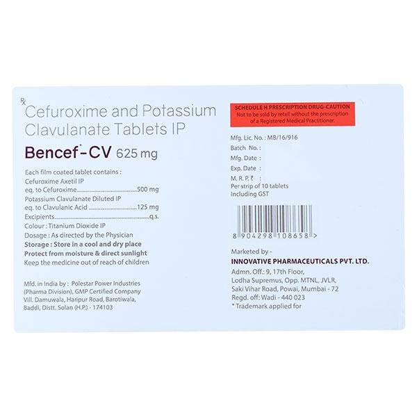 BENCEF CV 625mg Tablet 10's