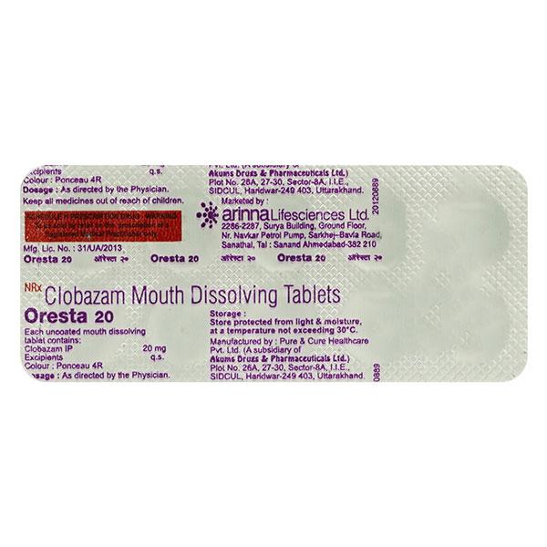 ORESTA 20mg Tablet 10's