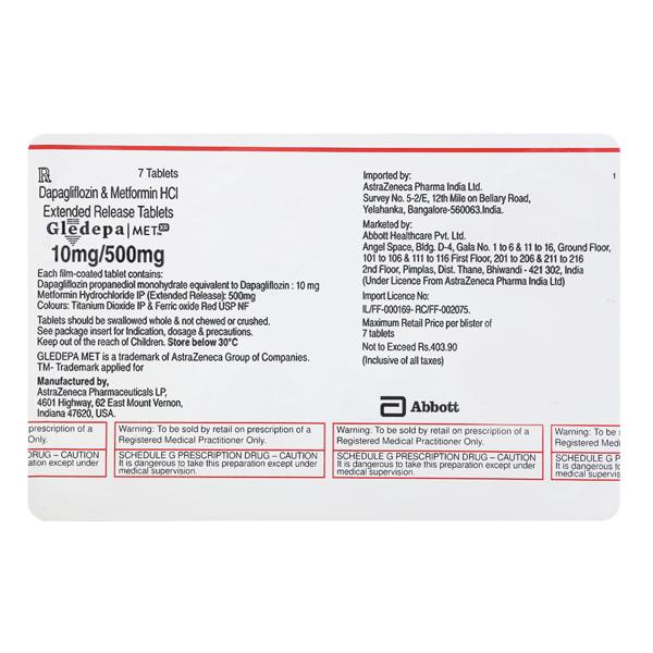 GLEDEPA MET XR 500mg Tablet 7's