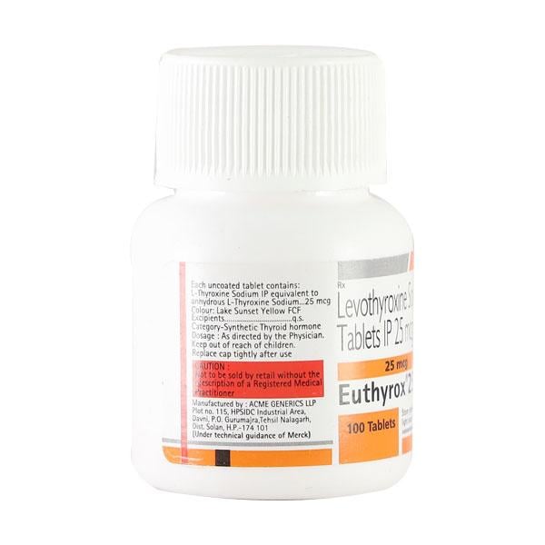 Euthyrox 25Mcg Tablet 100'S
