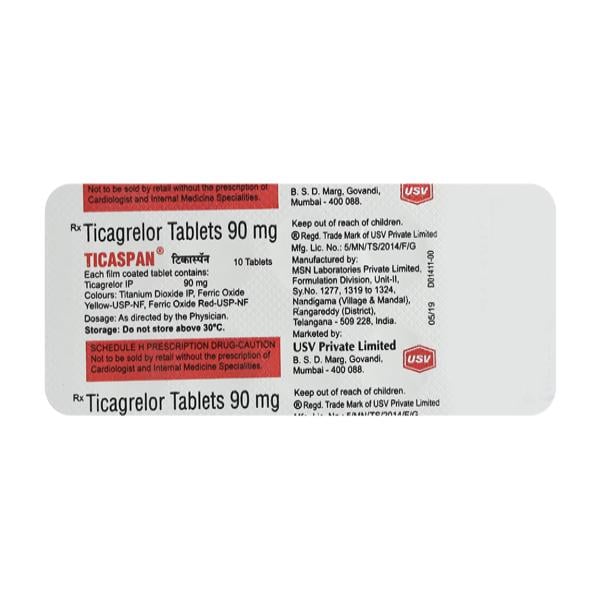 TICASPAN 90mg Tablet 10's