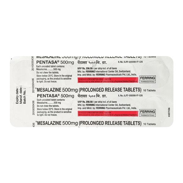 Pentasa 500mg Tablet 10'S