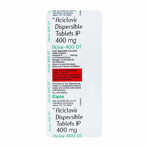 Acivir DT 400mg Tablet 5'S