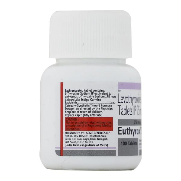 Euthyrox 75Mcg Tablet 100'S