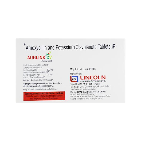 Auglink CV 500/125mg Tablet 10'S