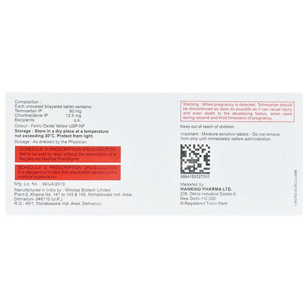 Telmikind CT 80/12.5mg Tablet 10'S