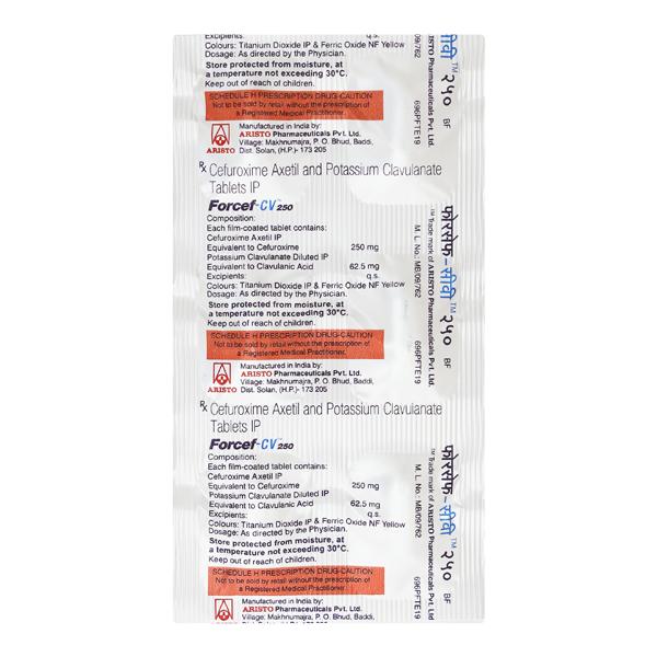 Forcef CV 250mg Tablet 6'S