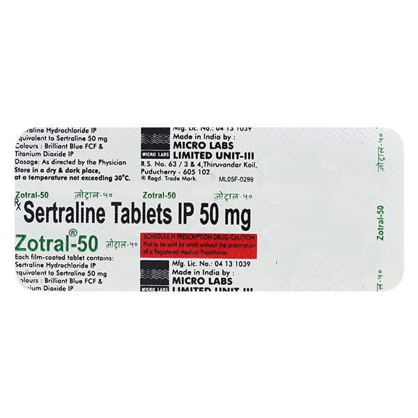 Zotral 50mg Tablet 10'S