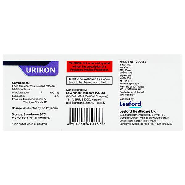 Uriron 100mg Tablet 10'S