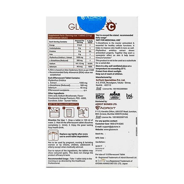 Glutone C Effervescent Tablet 15'S