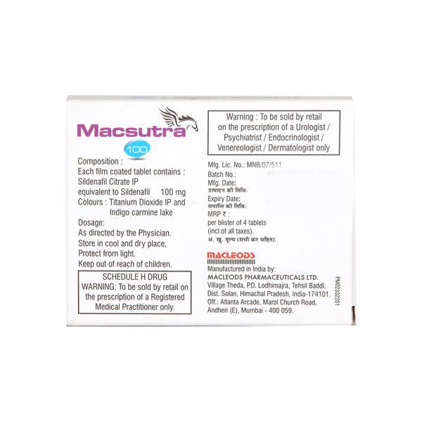 Macsutra 100mg Tablet 4'S