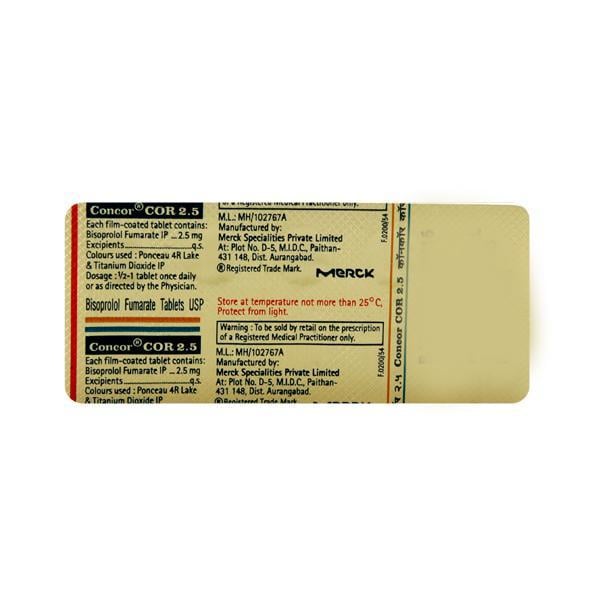 Concor Cor 2.5mg Tablet 10'S