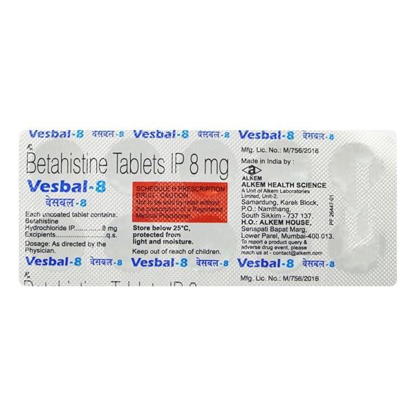Vesbal 8mg Tablet 10'S