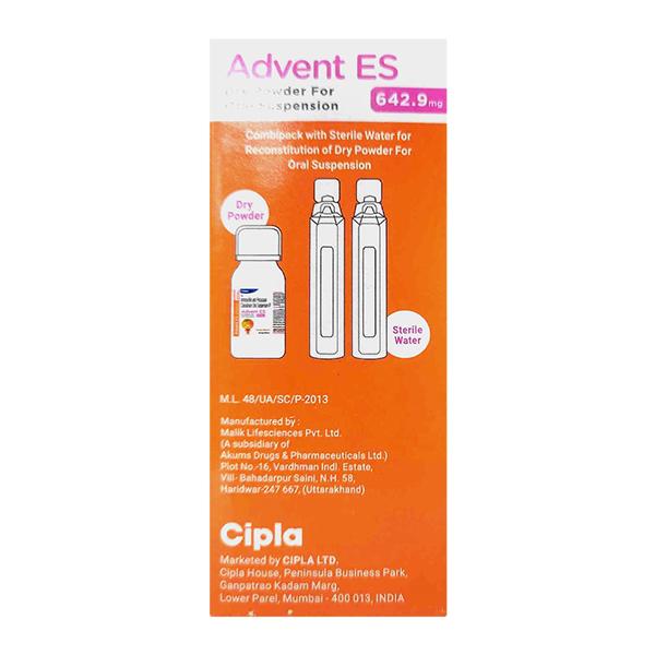 ADVENT ES 642.9 MG ORANGE FLAVOUR Oral Suspension 50ml
