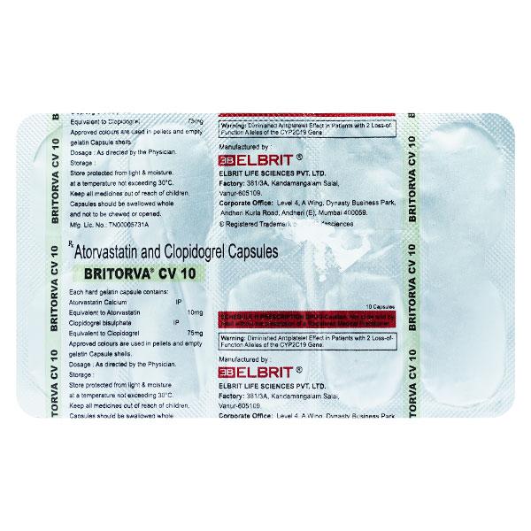 BRITORVA CV 10mg Capsule 10's