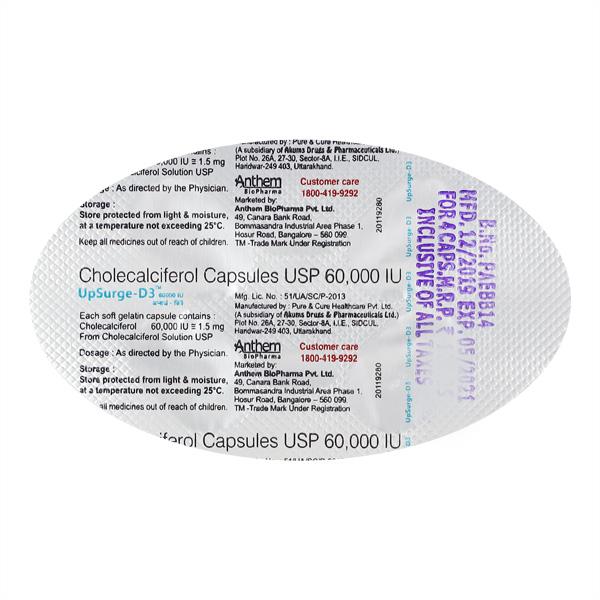 UPSURGE D3 60000iu Capsule 4's