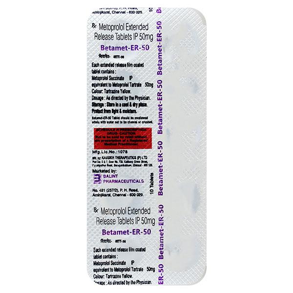 Betamet ER 50mg Tablet 10'S