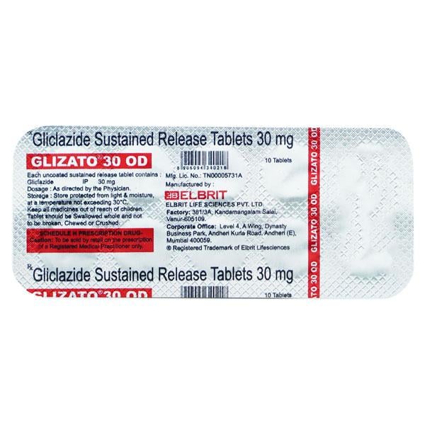 Glizato OD 30mg Tablet 10'S