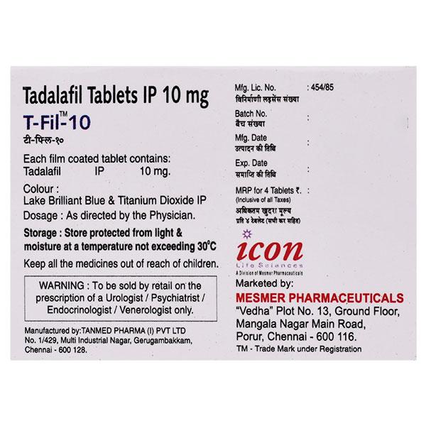 T Fil 10mg Tablet 4'S
