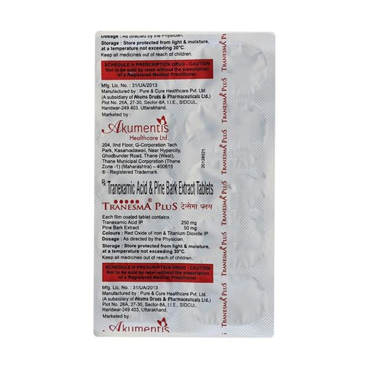 Tranesma Plus 250mg Tablet 10'S