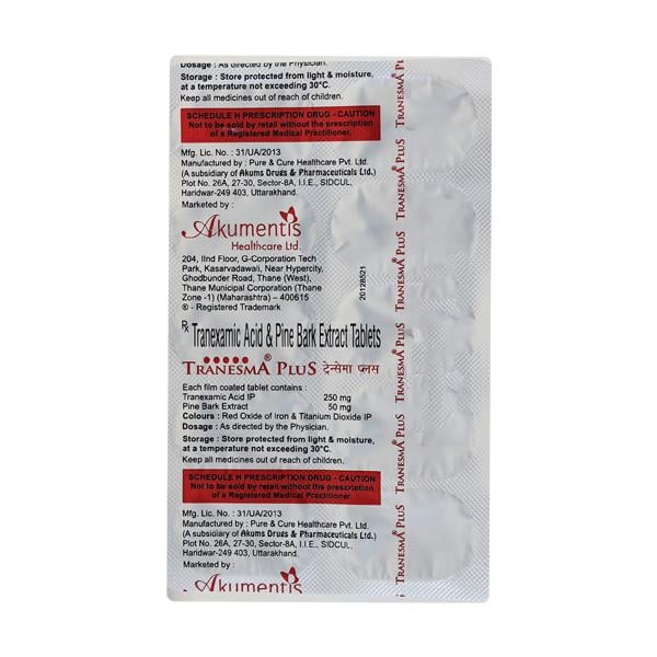Tranesma Plus 250mg Tablet 10'S