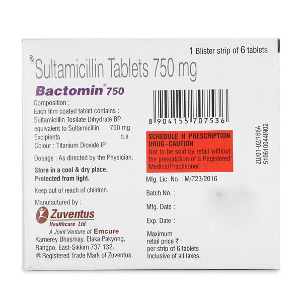 Bactomin 750mg Tablet 6'S