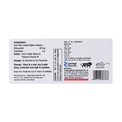 FEBUVAC 40 Tablet 10's