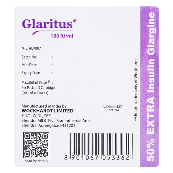 Glaritus New 100IU Cartridge 3X3ml