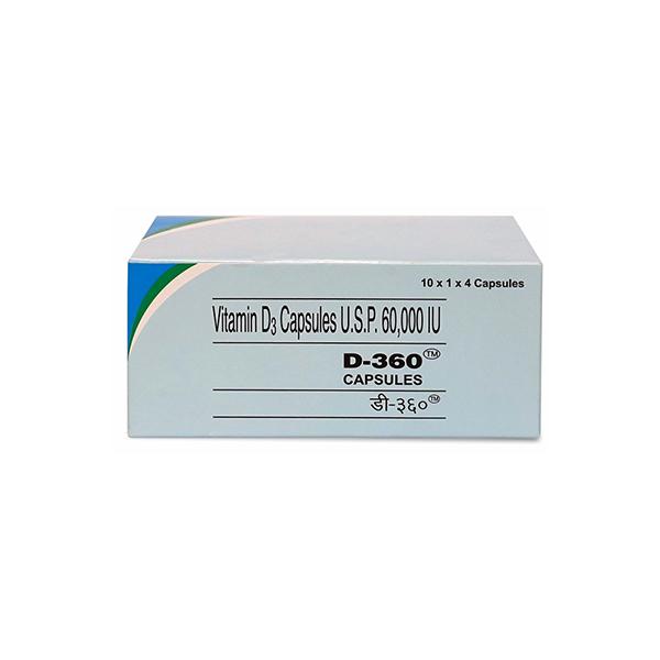 D 360 60000IU Capsule 4'S