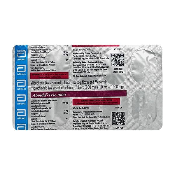 ABVIDA TRIO 1000 Tablet 10's
