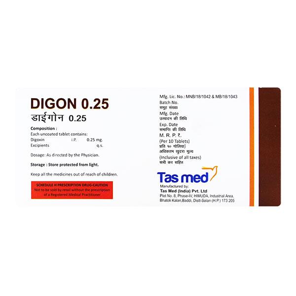 DIGON 0.25mg Tablet 10's