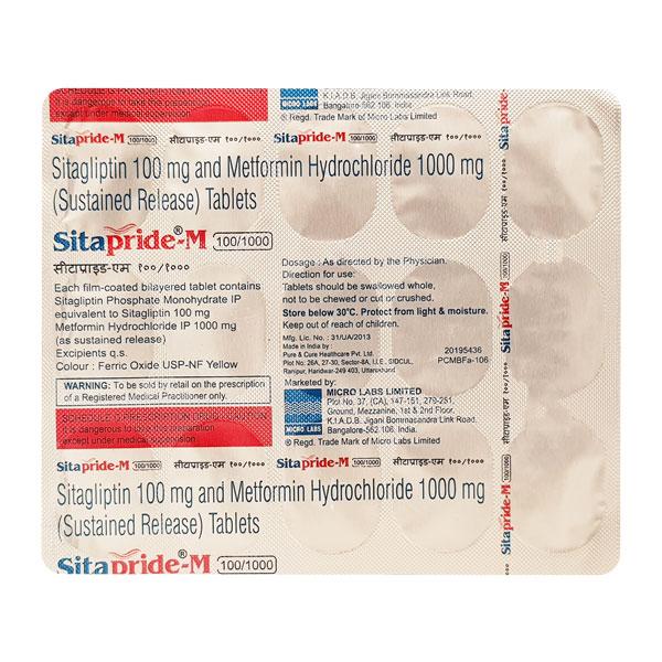 SITAPRIDE M 100/1000 Tablet 15's