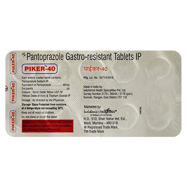 Piker 40mg Tablet 10'S